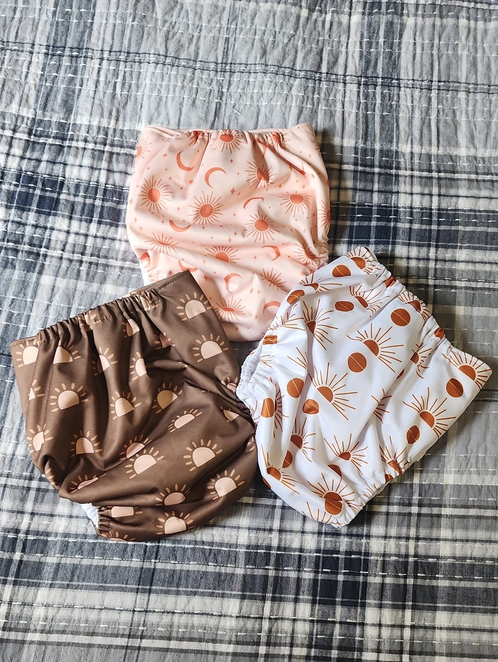 HappyFlute Reusable Cloth Diaper - Pink, White, Brown
